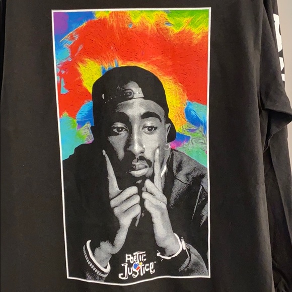 Black Tupac Poetic Justice Tee Medium - Picture 3 of 7